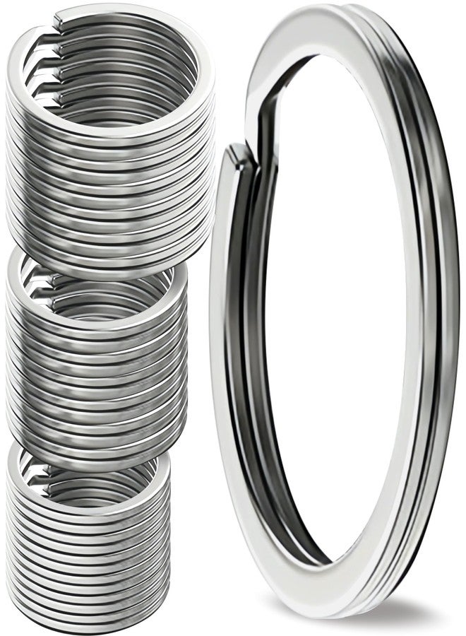 GABOX 18 Pcs Medical-Grade 316L Stainless Steel Key Rings, Ideal for Marine Enthusiasts Pet Accessories Dog Tag Home Car Keys DIY Craft Attachment (316LSS 25mm/30mm/35mm each 6pcs) - Image 1